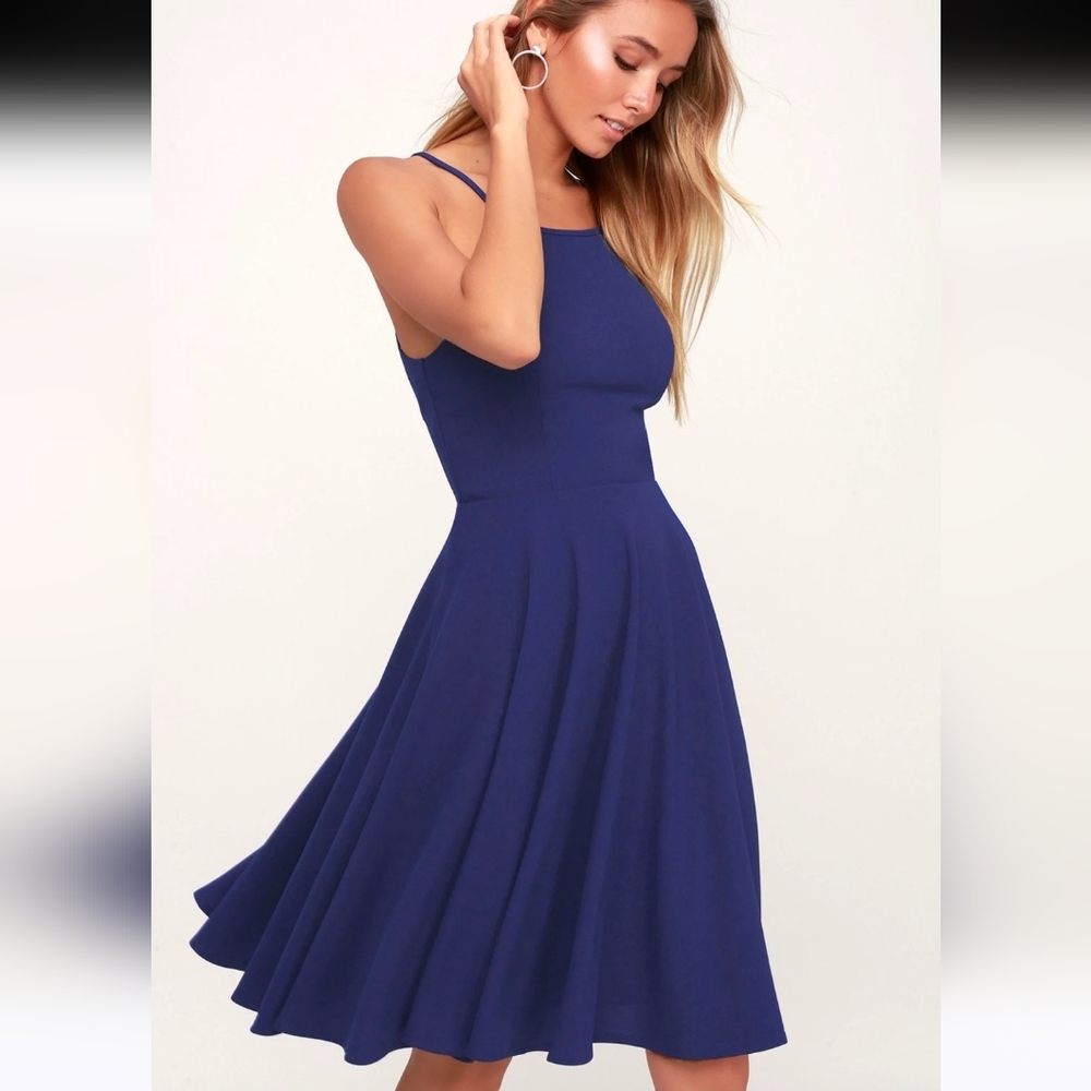 NWT- Irresistible Charm Royal Blue Midi Dress